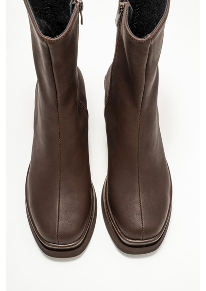 Valen Kahverengi Nubuk Kadın Platform Topuklu Bot fiyatları