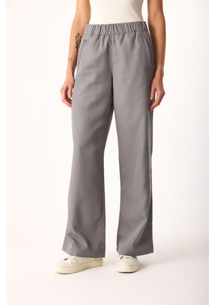 Beli Lastikli Pantolon(Tencel)(Tm)-Gri