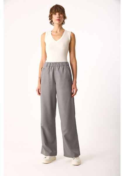 Beli Lastikli Pantolon(Tencel)(Tm)-Gri fiyatları