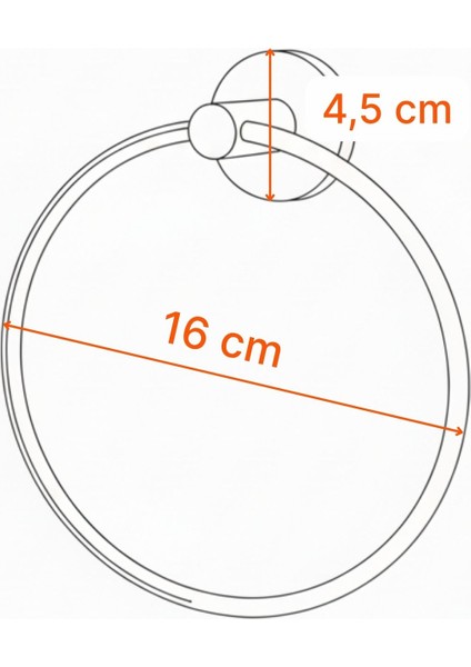 Vidalı Siyah Renkli Yuvarlak 16 cm Banyo Mutfak Lavabo Pratik Havluluk Askılığı fırsatları