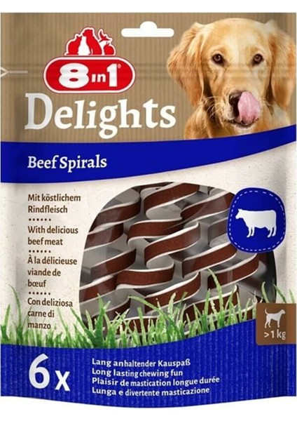Delights Beef Spirals Biftekli Burgu Köpek Ödülü 6lı