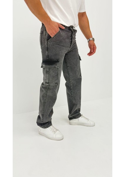 Hunter Kot Black Vintage Baggy Kargo Cep Denim Erkek Pantolon fırsatları