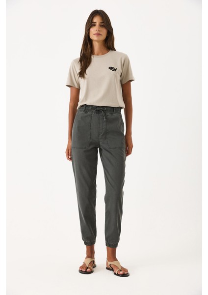 Flora Beli Lastikli Denim Pantolon(Tencel)(Tm)-Antrasit