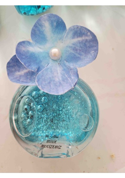 Hoşgeldin Bebek,nişan,nikah Hediyelik Kolonya Cam 30 Adet Mavi