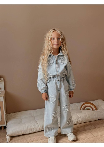 Barbosa Kız Çoçuk 2 'li Kot Ceket Pantolon Yumuşak Trend Takım fırsatları