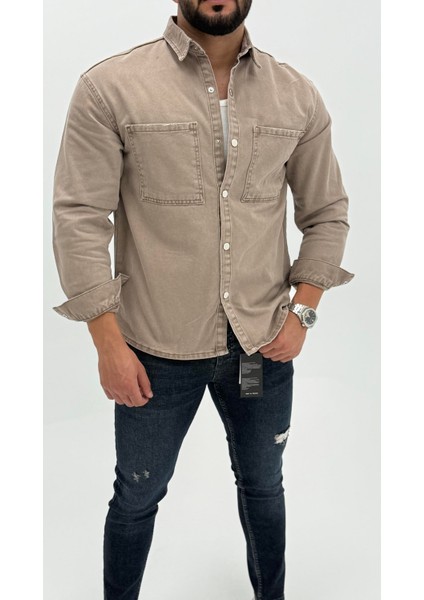 Aidan Denim Mavi Black Vintage Classic Kot Erkek Jean Gömlek fiyatları