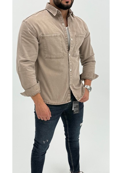 Aidan Denim Mavi Black Vintage Classic Kot Erkek Jean Gömlek modelleri