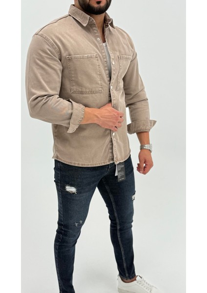 Aidan Denim Mavi Black Vintage Classic Kot Erkek Jean Gömlek fırsatları