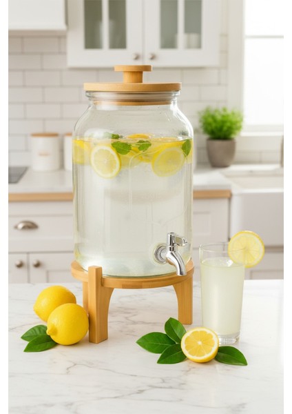 Fuente - Bambu Kapak ve Standlı Cam Sebil 4l fiyatları