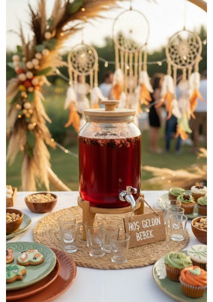 Fuente - Bambu Kapak ve Standlı Cam Sebil 4l modelleri