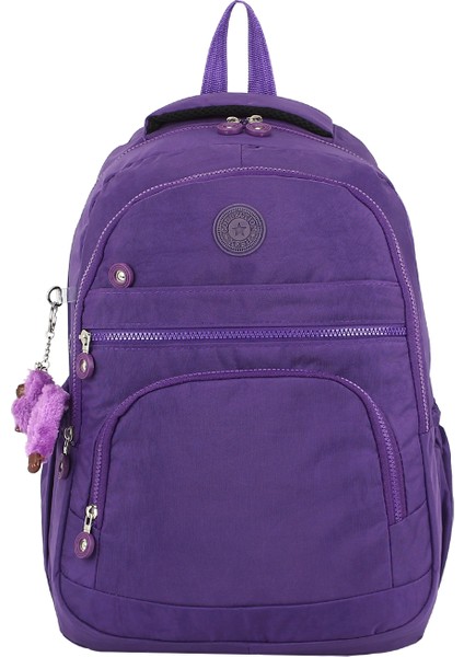 Maymuncuklu Okul Çantası Geniş Iç Hacim Yandan Cepli Çok Bölmeli Ortopedik