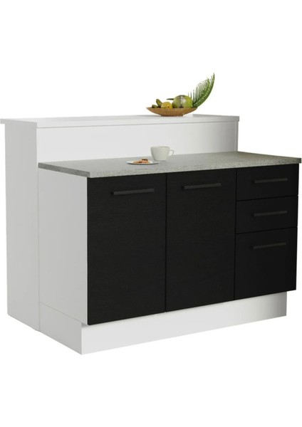 Victor Mutfak Adası Alt Modül 120 Cm- Tezgah Dahil-Çok Amaçlı Dolap-Alt Modül-2 Kapaklı 3 Çekmeceli fiyatları