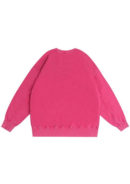 Kadınlar Için Yıkanmış Vintage Yuvarlak Yaka Sweatshirt (Yurt Dışından) indirimleri
