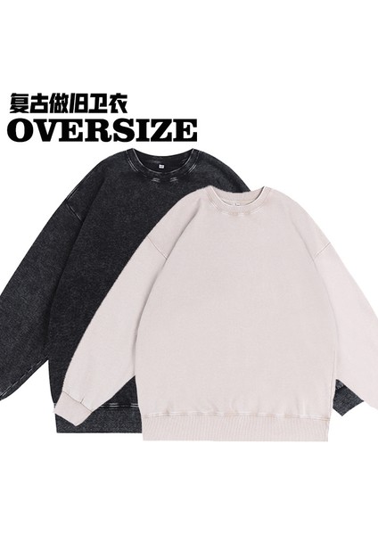 Kadınlar Için Yıkanmış Vintage Yuvarlak Yaka Sweatshirt (Yurt Dışından) modelleri