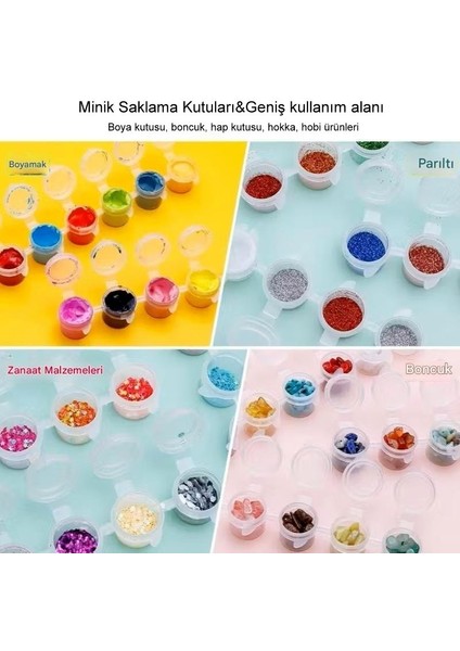 Mini Saklama Kutusu 2ml 6'lı Şerit, Boya Paleti, Boya Saklama Kabı, Küçük Hokkalar-2 Şerit