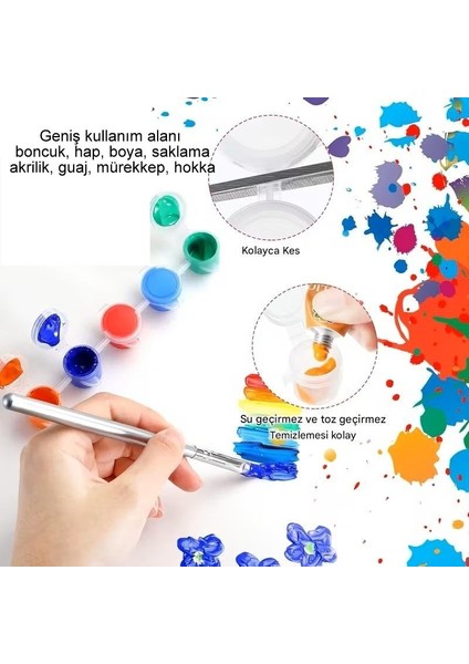 Mini Saklama Kutusu 2ml 6'lı Şerit, Boya Paleti, Boya Saklama Kabı, Küçük Hokkalar-2 Şerit modelleri