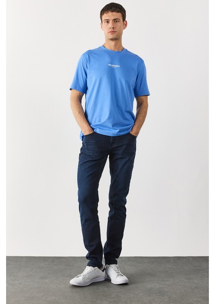 Edward Blue Black Slim Straight Jean Pantolon-Blue Black fiyatları