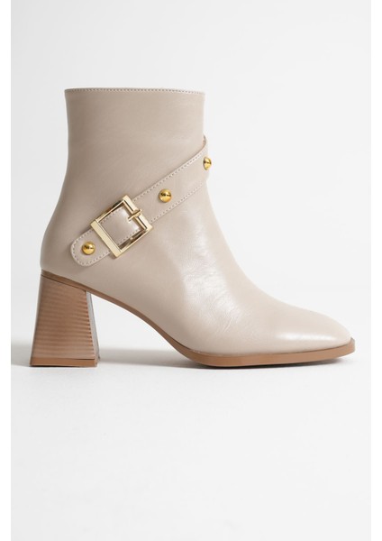 Vera Kadın Bej Topuklu Bot