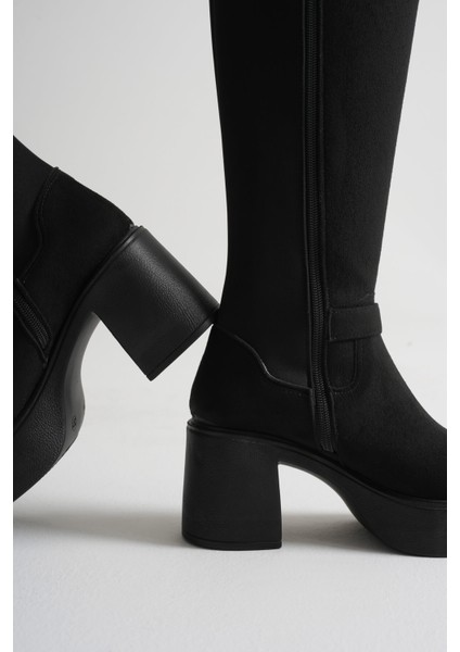 Woly Kadın Günlük Siyah Süet Tokalı Çizme fiyatları