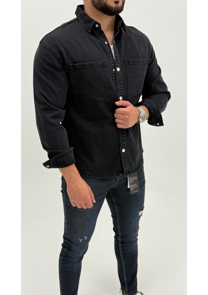 Aidan Denim Mavi Black Vintage Classic Kot Erkek Jean Gömlek fiyatları