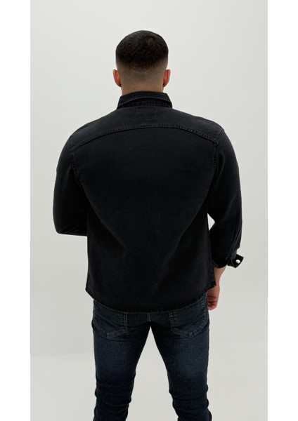 Aidan Denim Mavi Black Vintage Classic Kot Erkek Jean Gömlek indirimleri