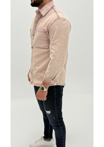 Jeremy Denim Classic Oversize Premium Kot Erkek Mavi Jean Gömlek fırsatları