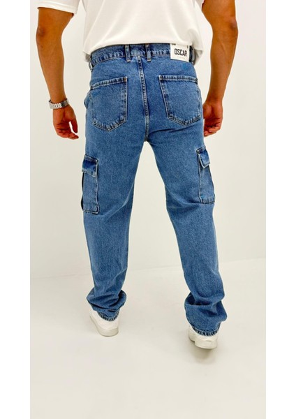 Martin Denim Premium Baggy Kargo Cep Mavi Kot Erkek Jean Pantolon indirimleri
