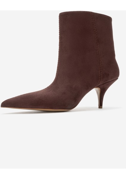 Nuvıa Kahverengi Süet Sivri Burunlu Kadın Topuklu Bot fırsatları