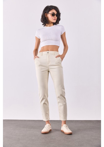 Norah Beli Lastikli Renkli Jean Pantolon-Kemik fiyatları