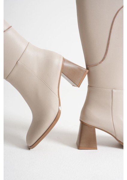 Elora Kadın Topuklu Bej Çizme indirimleri