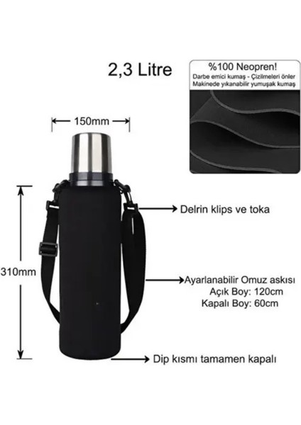 Neopren Termos Çantası ve Omuz Askılı - 2.3 Lt ve 1.9 Lt Uyumlu Klasik Çanta Dayanıklı Koruyucu Kılıf Bags fiyatları