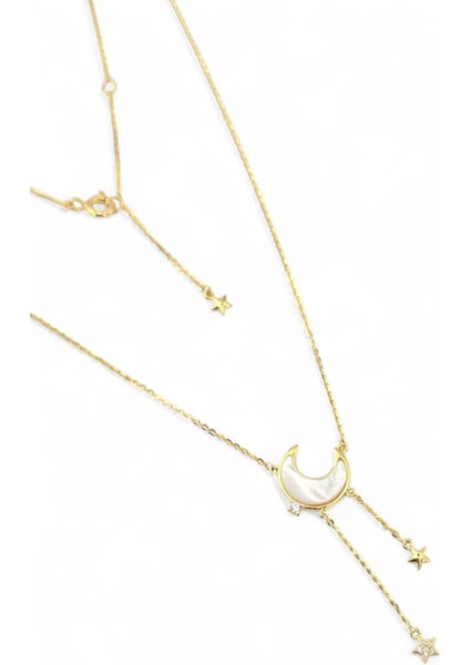 925 Ayar Gümüş Sedefli Ay Kadın Gümüş Kolye indirimleri