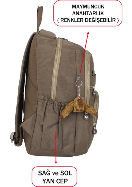 Maymuncuklu Okul Çantası Geniş Iç Hacim Yandan Cepli Çok Bölmeli Ortopedik fırsatları