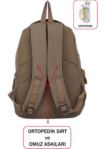 Maymuncuklu Okul Çantası Geniş Iç Hacim Yandan Cepli Çok Bölmeli Ortopedik indirimleri