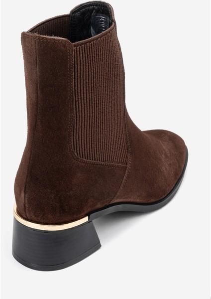 Neiva Kahverengi Süet Hakiki Deri Kadın Chelsea Bot indirimleri