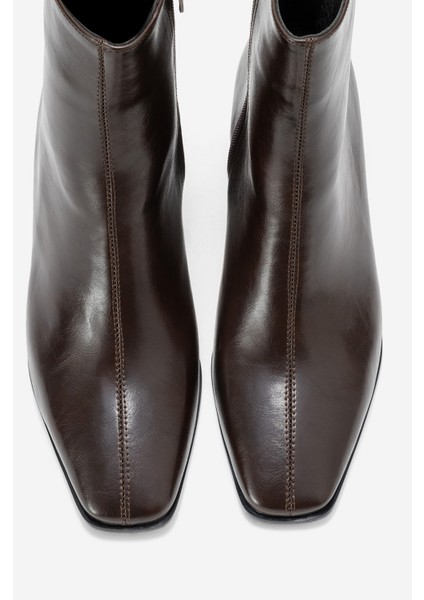 Arven Kahverengi Cilt Kadın Kalın Topuklu Bot fiyatları