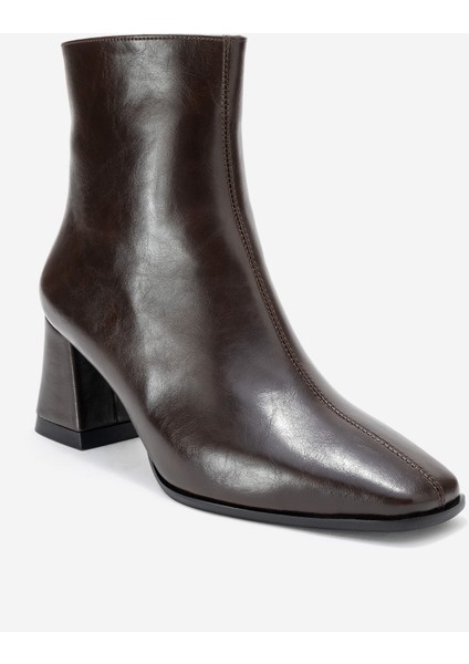 Arven Kahverengi Cilt Kadın Kalın Topuklu Bot modelleri