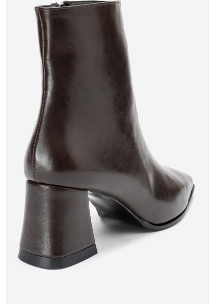 Arven Kahverengi Cilt Kadın Kalın Topuklu Bot indirimleri