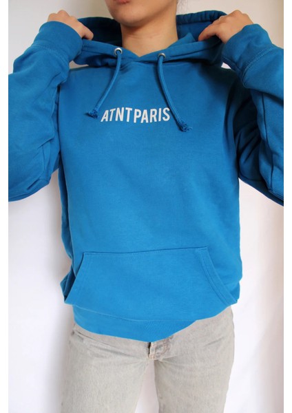Atnt Parıs Mavi Kapüşonlu Love Temalı Sweatshirt, Atnt Paris Hoodie Mavi Renk Love Temalı fiyatları