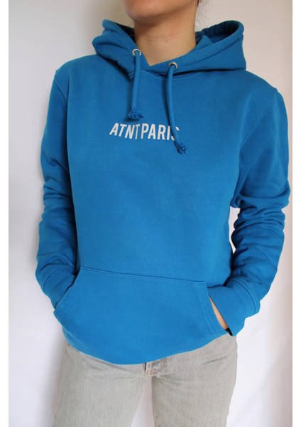 Atnt Parıs Mavi Kapüşonlu Love Temalı Sweatshirt, Atnt Paris Hoodie Mavi Renk Love Temalı fırsatları