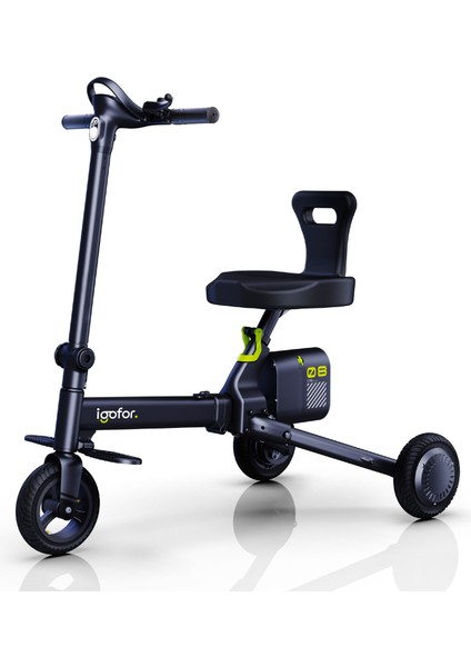 3 Tekerlekli Katlanabilir Elektrikli Oturulabilir Scooter – Hafif, Taşınabilir, Uzun Menzilli