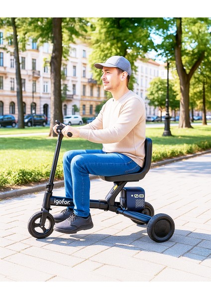 3 Tekerlekli Katlanabilir Elektrikli Oturulabilir Scooter – Hafif, Taşınabilir, Uzun Menzilli indirimleri