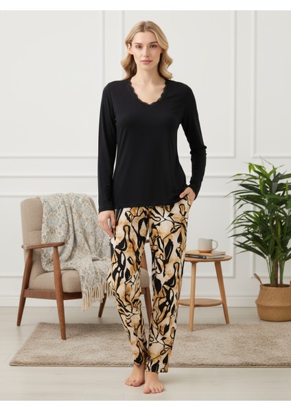 Kadın Pijama Takımı 51927 - Siyah