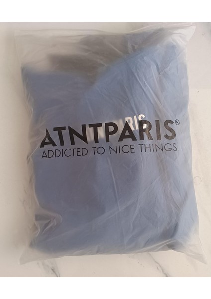 Atnt Parıs Mavi Kapüşonlu Love Temalı Sweatshirt, Atnt Paris Hoodie Mavi Renk Love Temalı