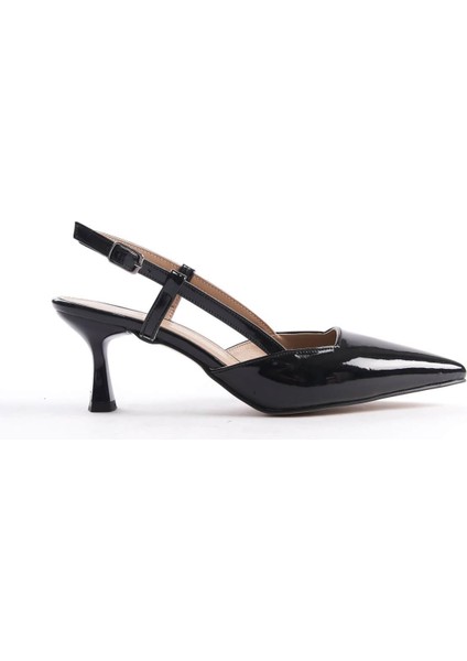 Mira Kadın Siyah Rugan Topuklu Ayakkabı modelleri