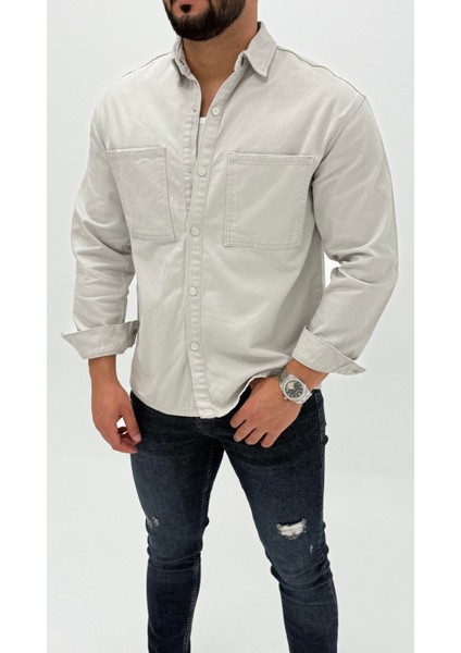 Aidan Denim Mavi Black Vintage Classic Kot Erkek Jean Gömlek