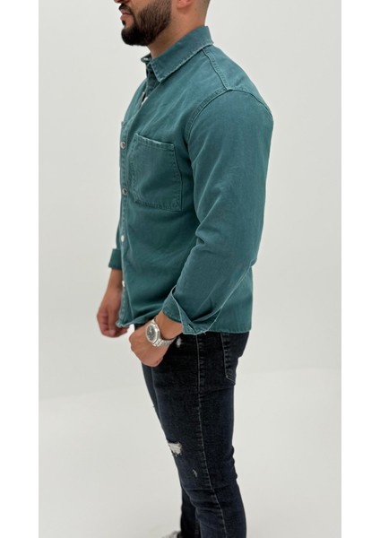 Jayden Classic Denim Black Dıgıtal Baskılı Vintage Jean Erkek Gömlek fırsatları