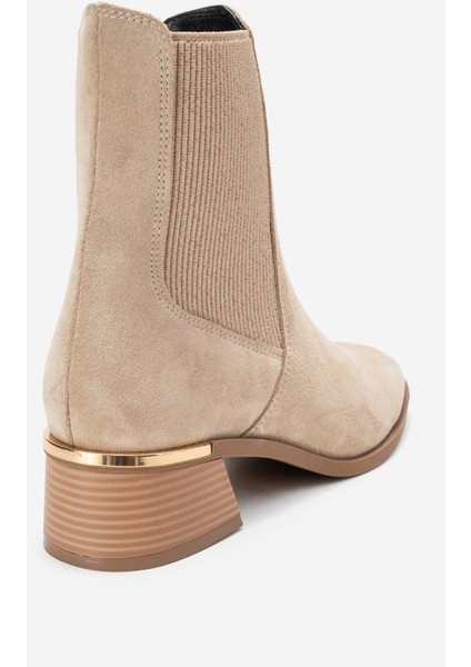 Neiva Bej Süet Hakiki Deri Kadın Chelsea Bot indirimleri