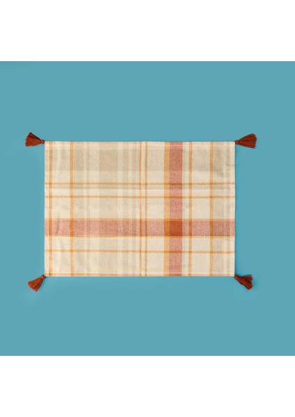 Myhome Ekose 4'lü Amerikan Servis - Ekru / Kiremit - 30X45 cm fiyatları