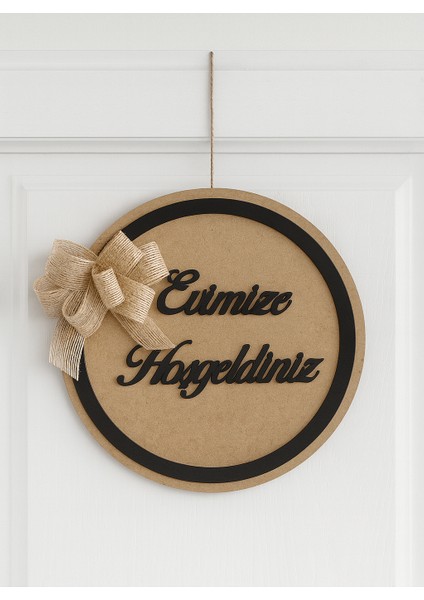 Ahşap Kapı Süsü Duvar Süsü, Duvar Dekoru Naturel 24 cm